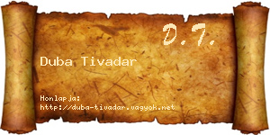 Duba Tivadar névjegykártya